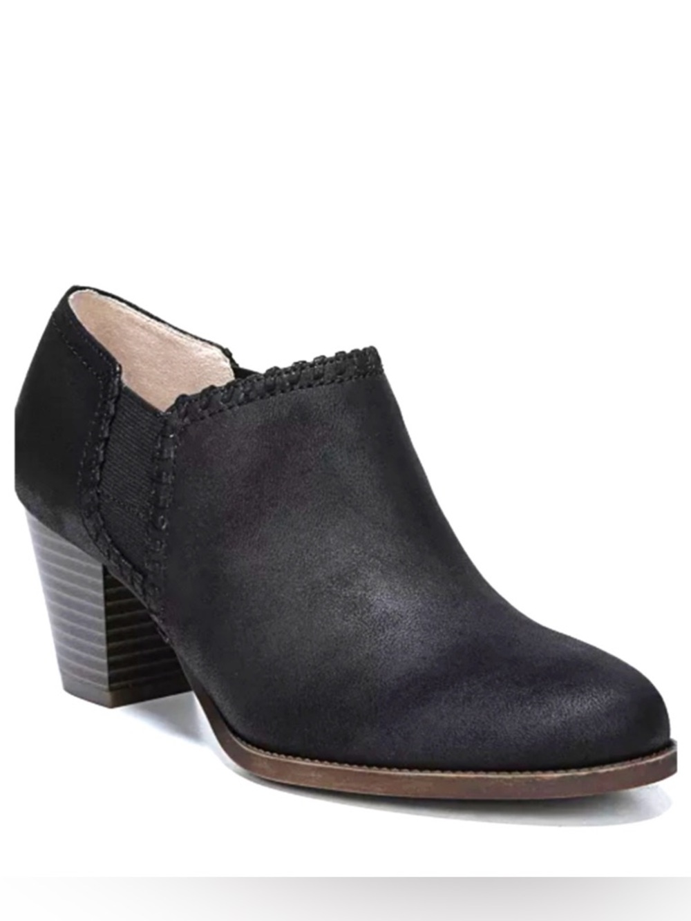 LifeStride Size 9.5 Joelle Black Faux Leather Upper Booties, Good Condition